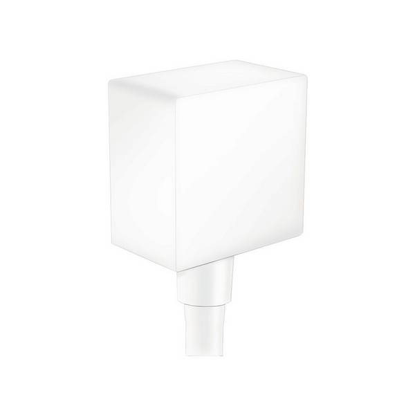 Hansgrohe FixFit Wandanschluss Square, Rückflussverhinderer, DN 15, Mattweiß