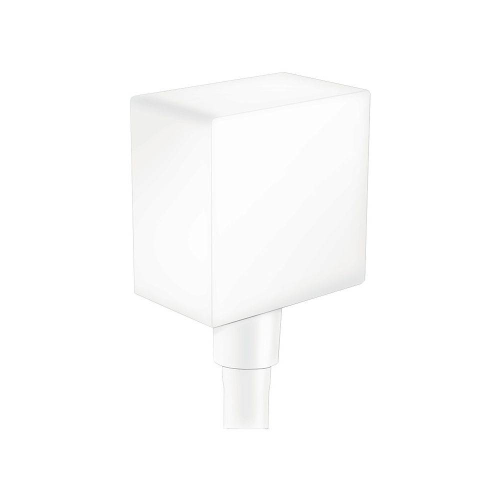 Hansgrohe FixFit Wandanschluss Square, Rückflussverhinderer, DN 15, Mattweiß-0