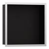 Hansgrohe XtraStoris Individual Wandnische Mattschwarz mit Designrahmen 300x300x100mm, Edelstahl gebürstet