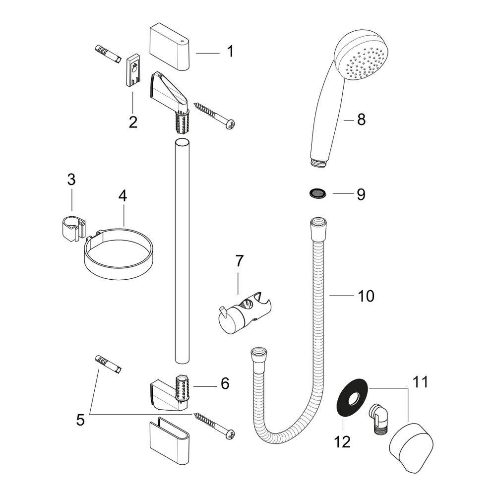 hansgrohe Crometta 85 Brauseset Mono EcoSmart plus mit Brausestange 650mm 6l/min Chrom-1