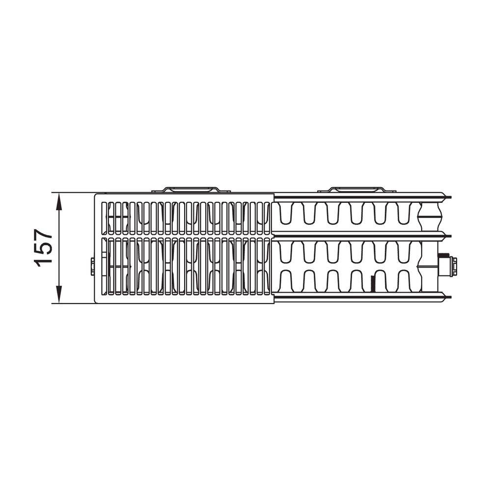 Kermi Line-K therm-x2 Austausch Flachheizkörper feinprofiliert Typ 33 959x157x1005mm, Nab. 900mm, 3127W bei 75/65/20,-1