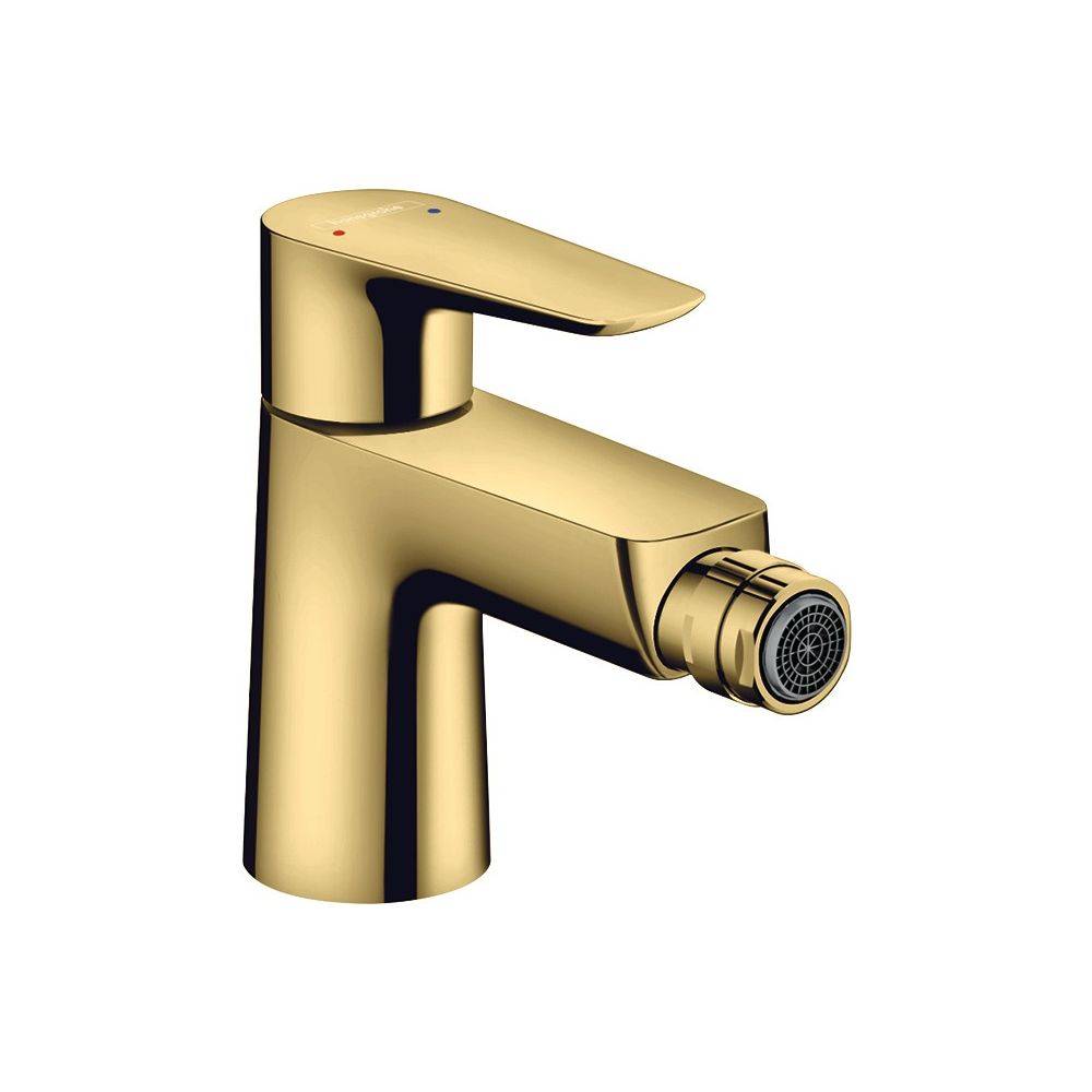 Hansgrohe Talis E Einhebel-Bidetmischer, 5l/min, Zugstangen-Ablaufgarnitur, Polished Gold Optic