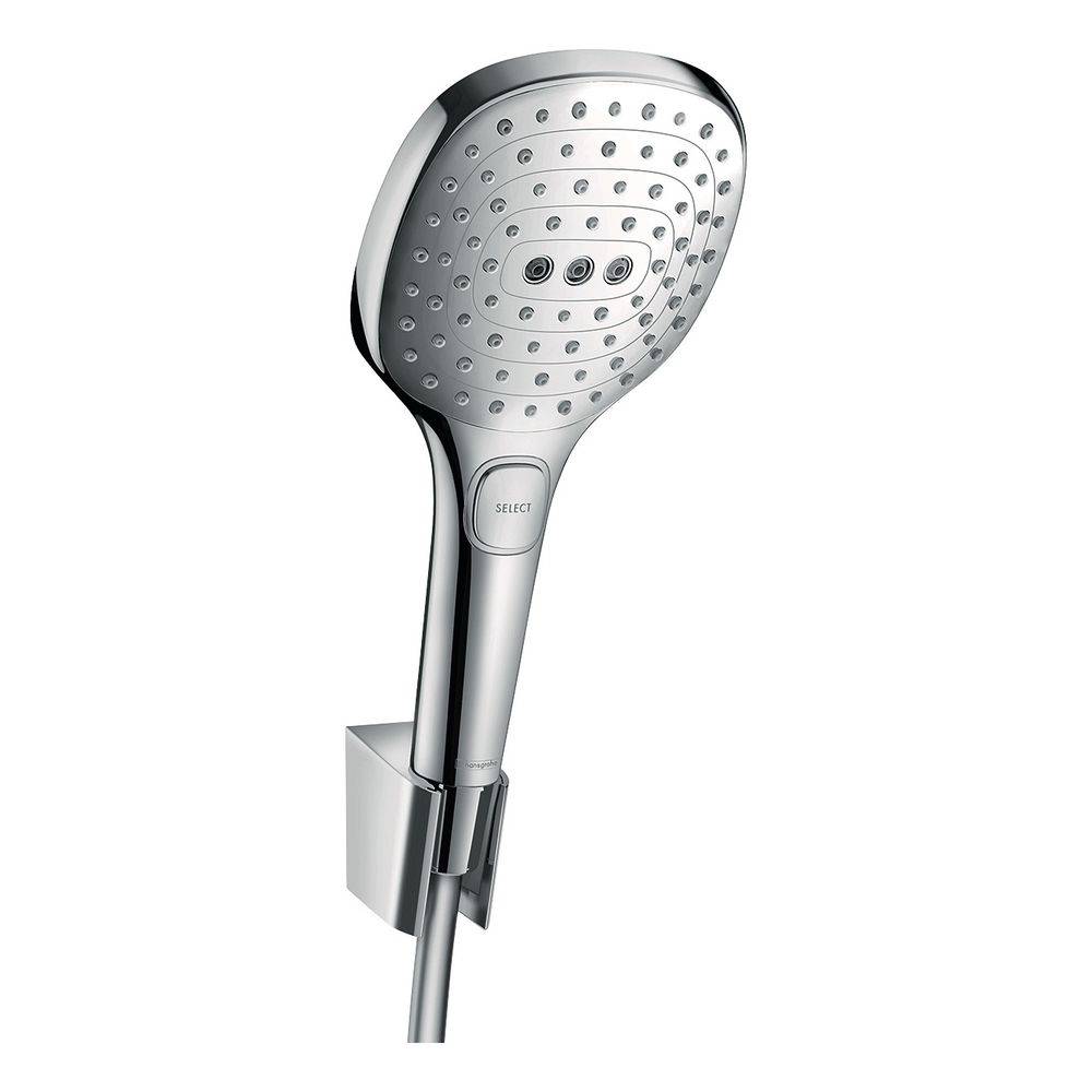 hansgrohe Raindance Select E Brausehalterset 120mm 14,4l/min 3jet Chrom mit Brauseschlauch 1,25m-0