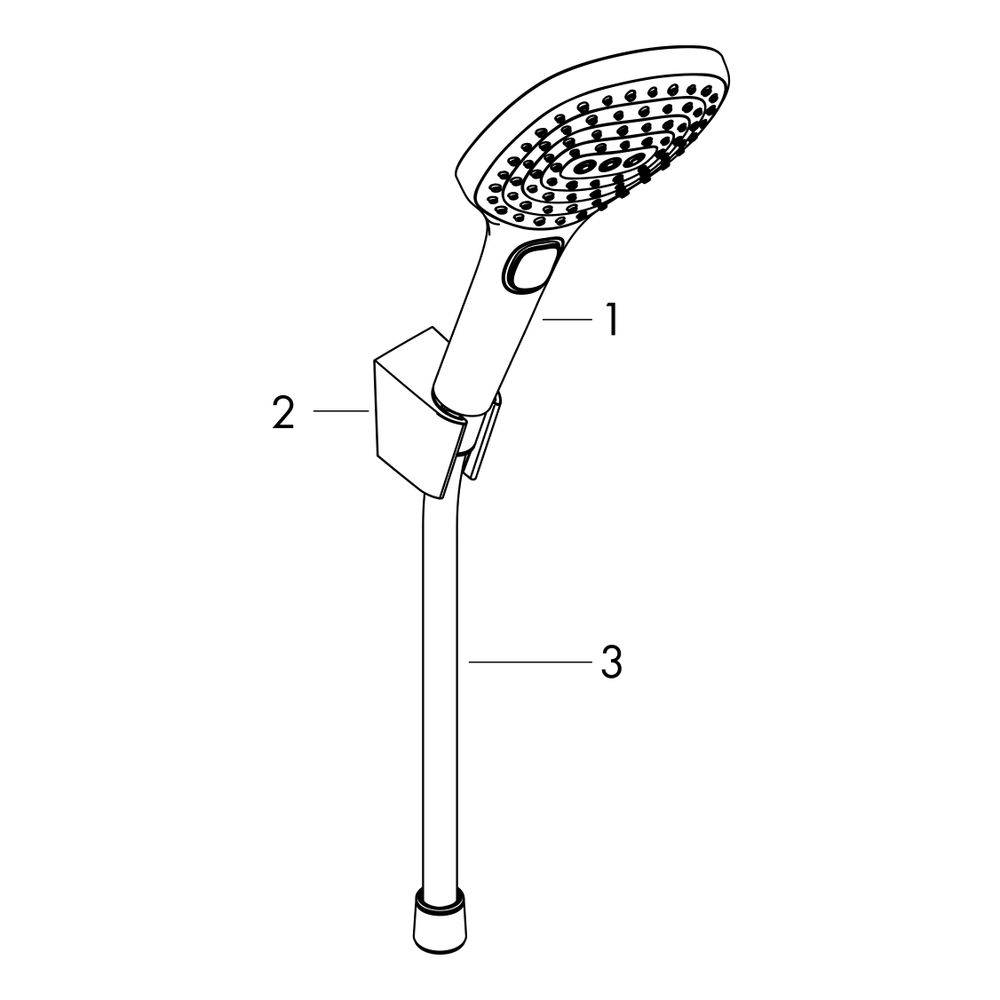 hansgrohe Raindance Select E Brausehalterset 120mm 14,4l/min 3jet Chrom mit Brauseschlauch 1,25m-1