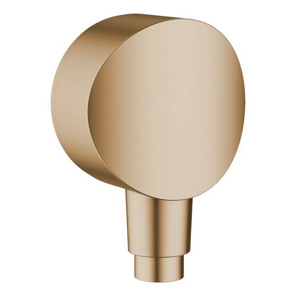 Hansgrohe FixFit Wandanschluss S, Rückflussverhinderer, Kunststoffanschlusswinkel, Brushed Bronze