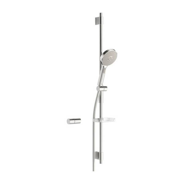 Hansa ActiveJet Wandstangengarnitur 8437 3-strahlig Chrom/Hellgrau