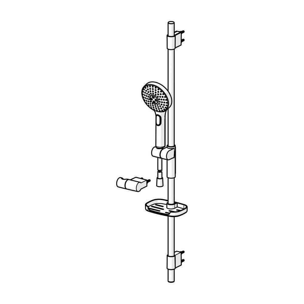 Hansa ActiveJet Wandstangengarnitur 8437 3-strahlig Chrom/Hellgrau-1