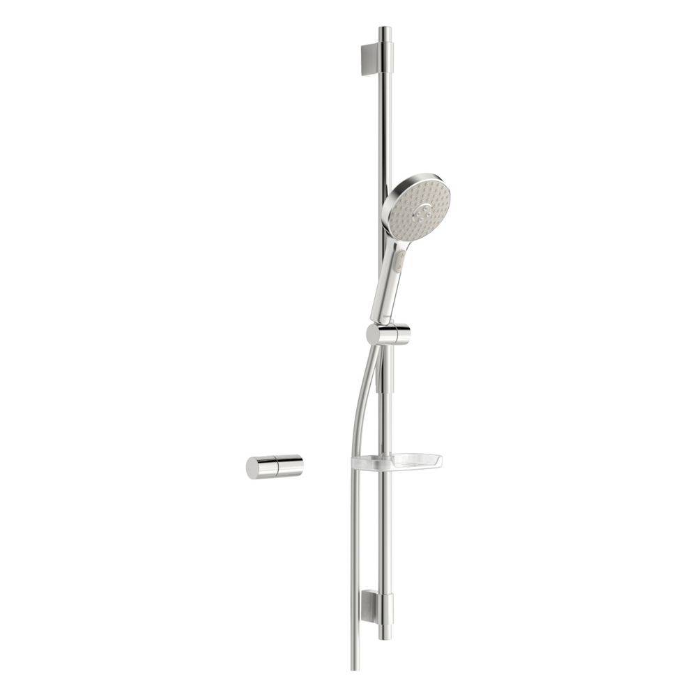 Hansa ActiveJet Wandstangengarnitur, 3-strahlig, Chrom/Hellgrau, 84370130-2