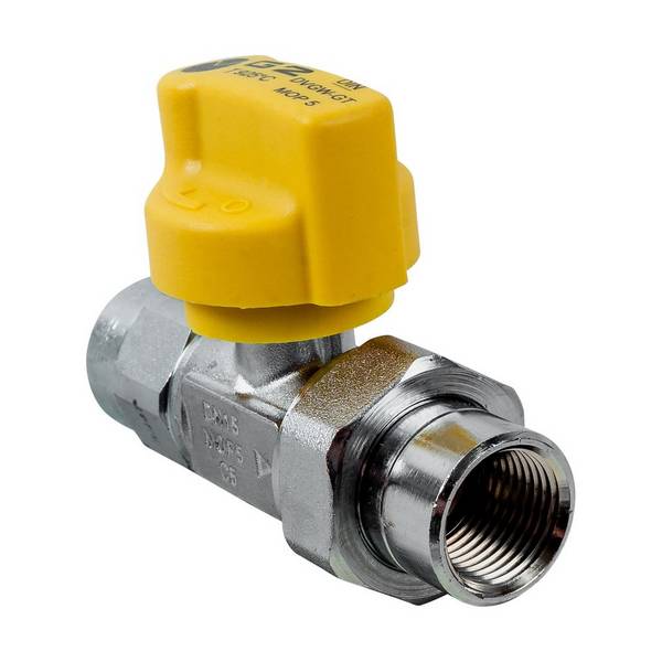 Wolf Gaskugelhahn Durchgangsform Rp 1/2" mit thermischer Sicherung, verchromt