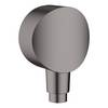 Hansgrohe FixFit Wandanschluss S, Rückflussverhinderer, Kunststoffanschlusswinkel, Brushed Black Chrome