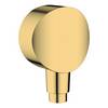 Hansgrohe FixFit Wandanschluss S, Rückflussverhinderer, Kunststoffanschlusswinkel, Polished Gold Optic