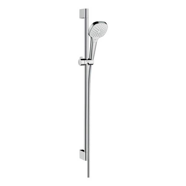 hansgrohe Croma Select E Brauseset 110mm Vario EcoSmart 9l/min mit Brausestange 900mm, Weiß/Chrom