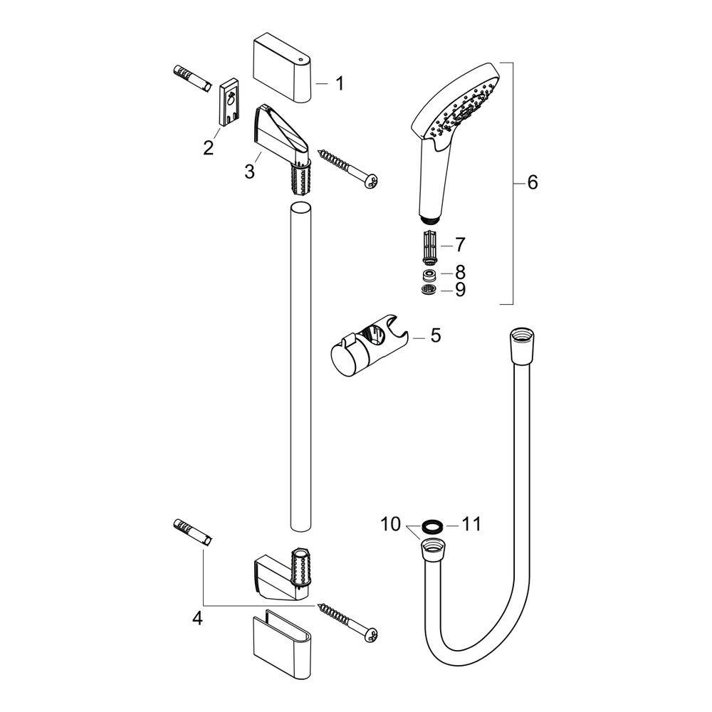 hansgrohe Croma Select E Brauseset 110mm Vario EcoSmart 9l/min mit Brausestange 900mm, Weiß/Chrom-1