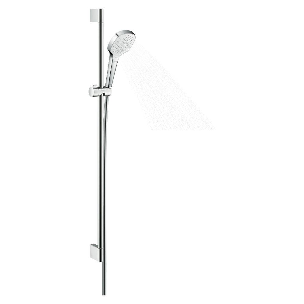 Hansgrohe Croma Select E Brauseset 110mm, 8l/min, Vario EcoSmart, Brausestange 90cm, Weiß/Chrom-1