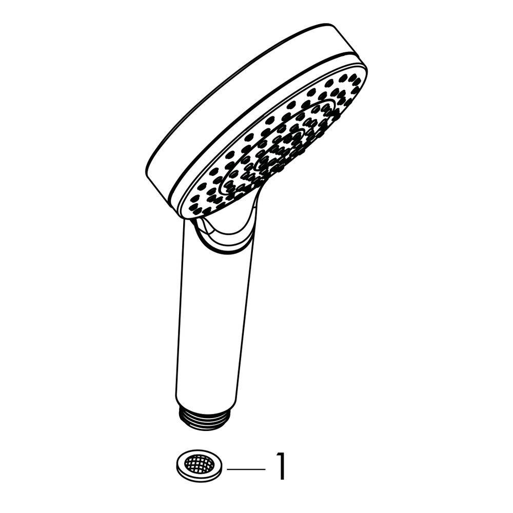 Hansgrohe Crometta Handbrause 100mm, 7,6l/min, 1jet EcoSmart, Weiß/Chrom-1