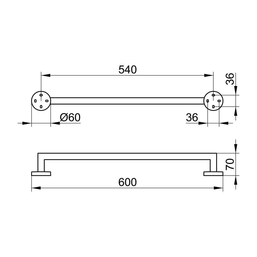 KEUCO Badetuchhalter Edition 90 19001, 600 mm verchromt-1