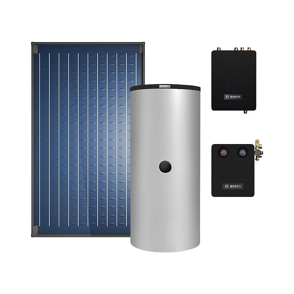 Bosch Solar-Basic-Paket Jupa SO593, 5x Kollektor SO5000 TFV, Aufdach, Frischwasserstation FF 20, Pufferspeicher 750L,-0