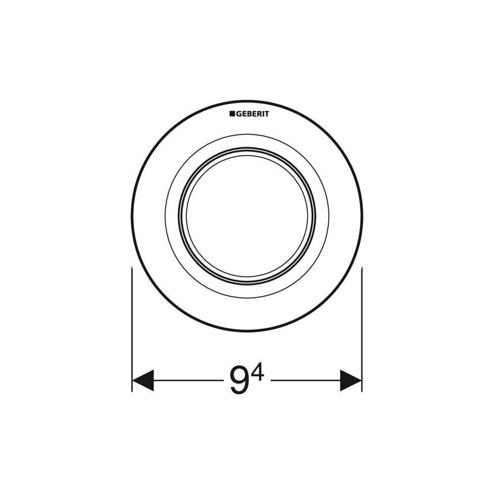 Geberit Typ 01 Fernbetätigung pneumatisch, für 1-Mengen-Spülung, Unterputz-Drücker, Weiß-3