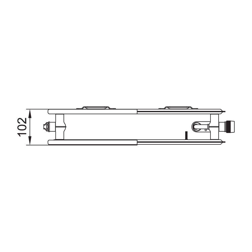 Kermi Line-V therm-x2 Hygiene Flachheizkörper feinprofiliert Typ 20 405x102x1805mm, 1217W bei 75/65/20, Ventil links,-1
