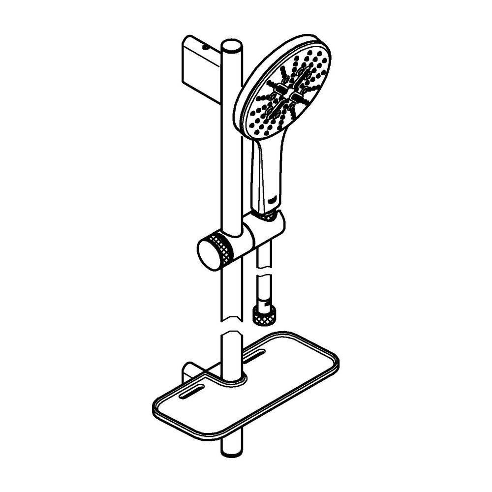 Grohe Rainshower SmartActive 130 Brausestangenset, 900mm, Silverflex 1750mm, 3 Strahlarten, Chrom, 26578000-3