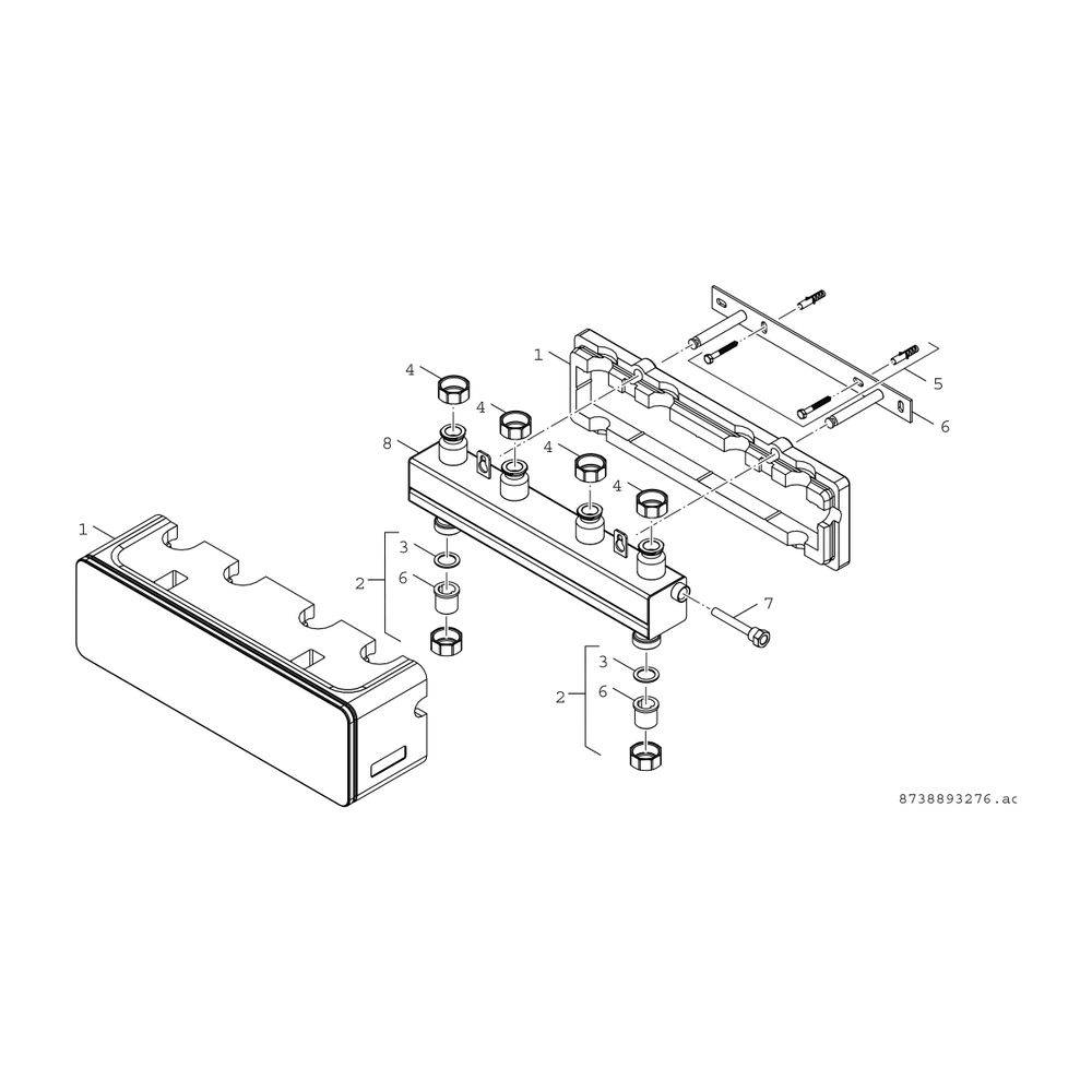 Bosch Installationszubehör WHY/HKV 2/25/25 Heizkreisverteiler mit hydraulischer Weiche-1