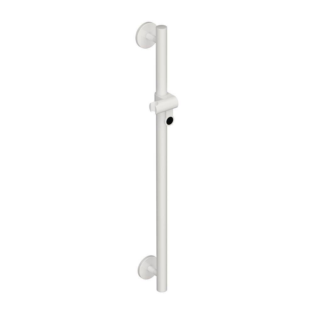 HEWI Brausehalterstange System 800 K 1100mm mit Brausehalter schwarzer Punkt signalweiß-0