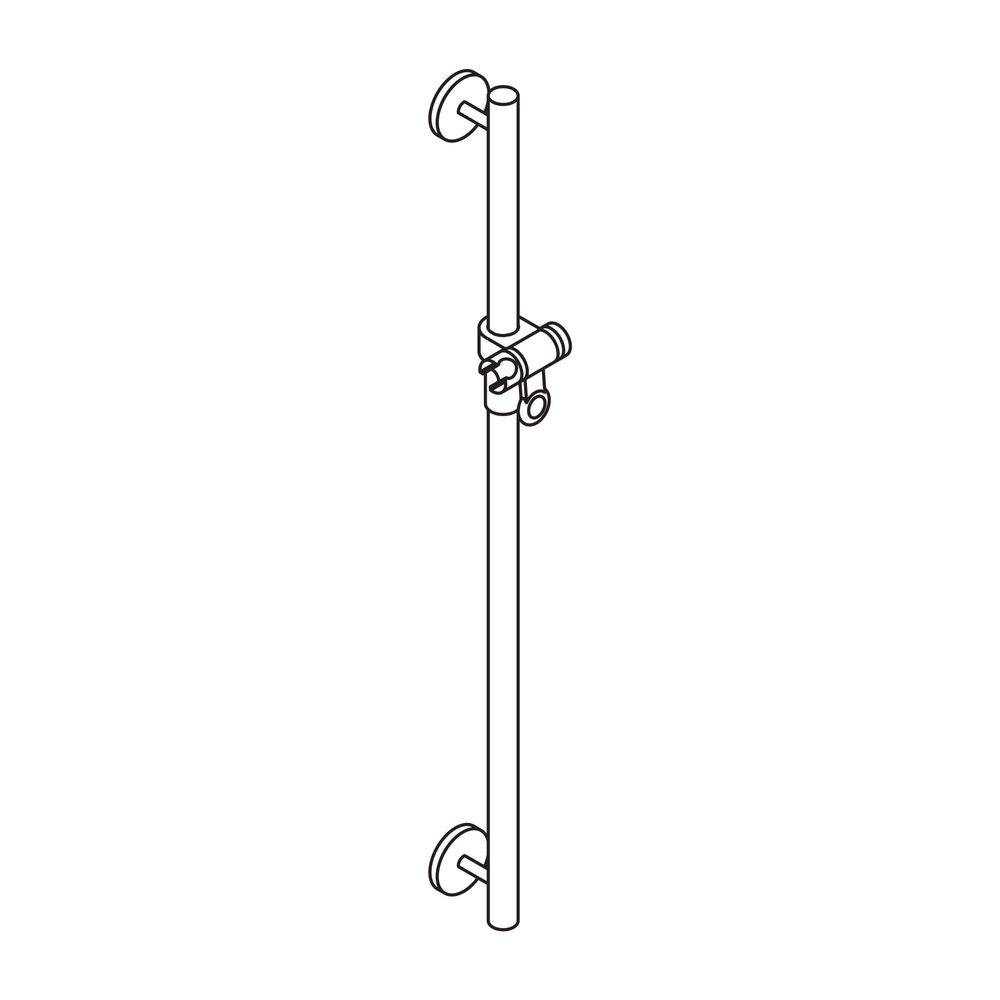 HEWI Brausehalterstange System 800 K 1100mm mit Brausehalter schwarzer Punkt signalweiß-2