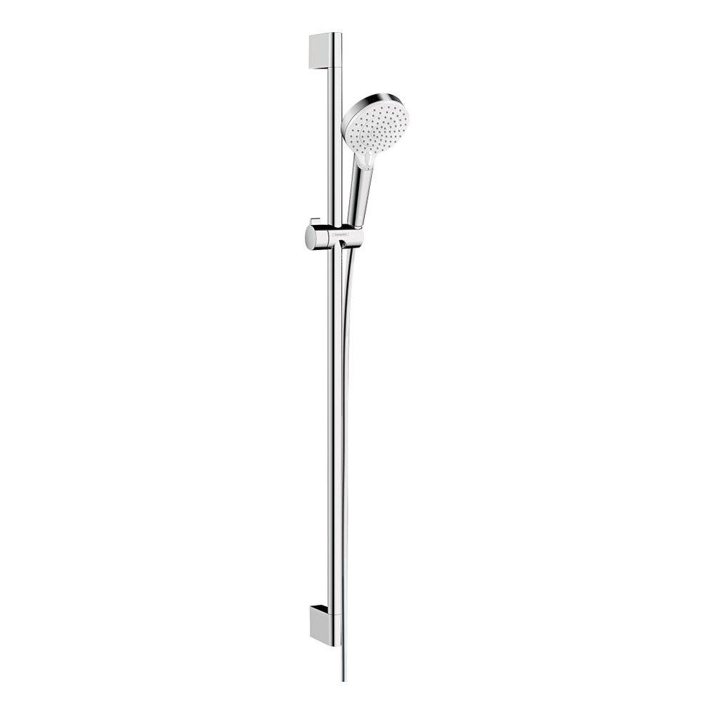 hansgrohe Crometta Brauseset 100mm Vario EcoSmart mit Brausestange 900mm 6,7l/min Weiß/Chrom-0