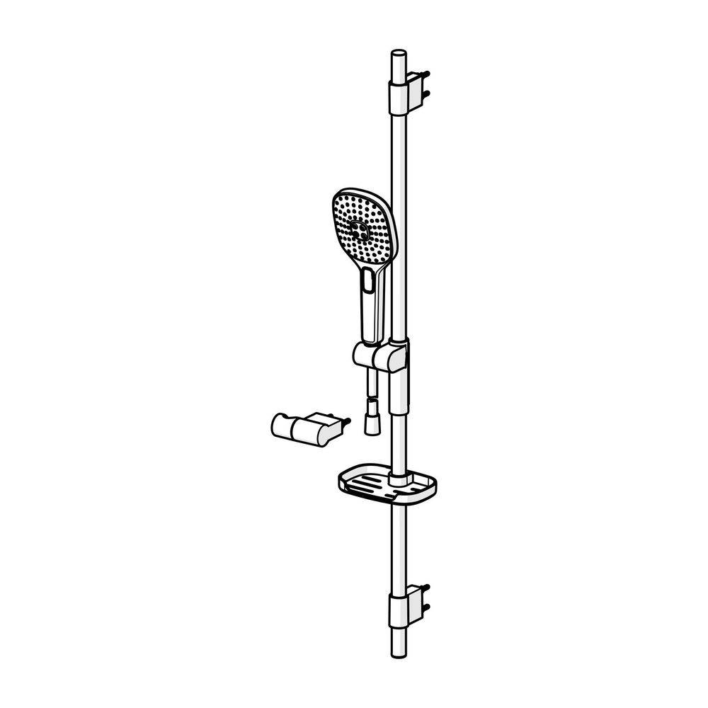 Hansa ActiveJet Wandstangengarnitur Style 8437 3-strahlig Chrom-1