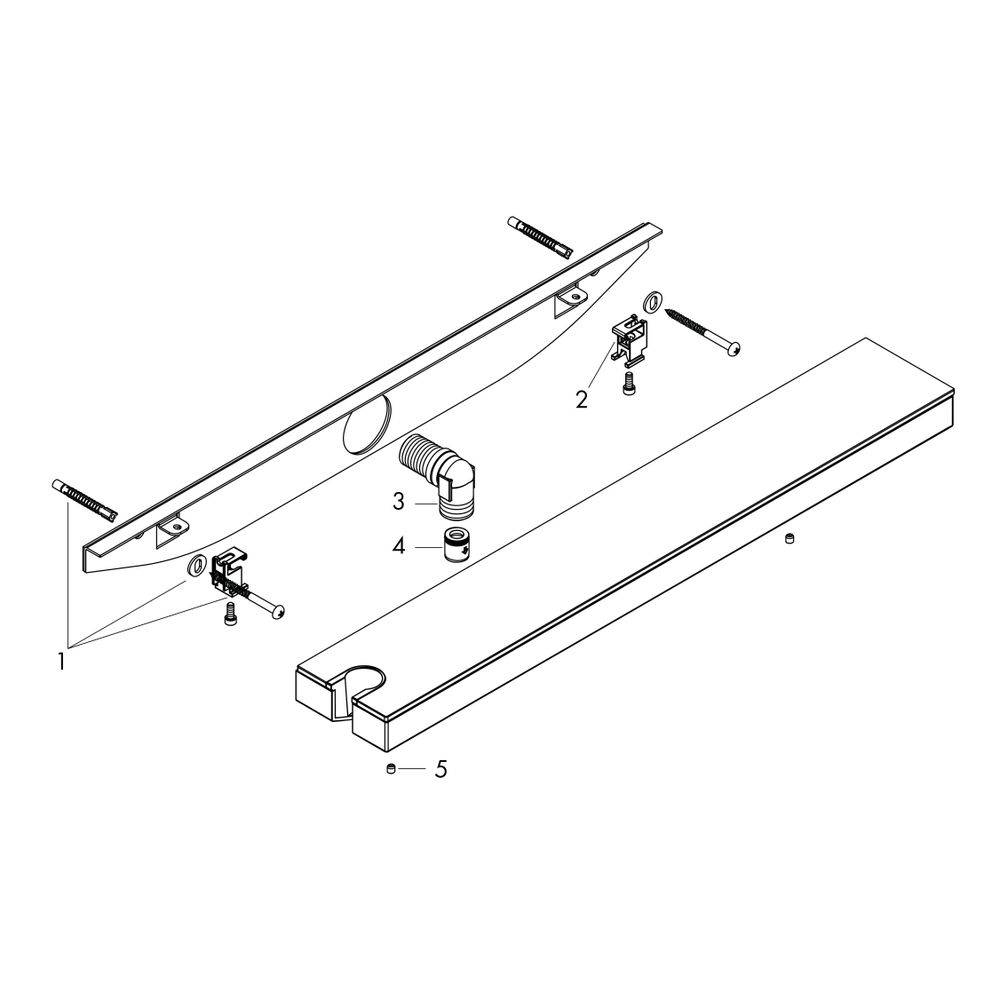 Hansgrohe Rainfinity Wandanschluss Porter 500mm, Brausehalter links, Duschablage, Chrom-1