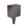 Hansgrohe FixFit Wandanschluss Square, Rückflussverhinderer, DN 15, Brushed Black Chrome