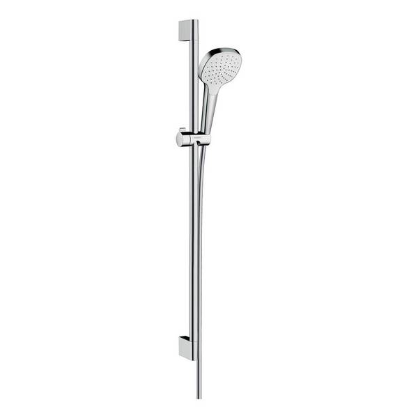 hansgrohe Croma Select E Brauseset 110mm 1jet 16l/min mit Brausestange 900mm, Weiß/Chrom