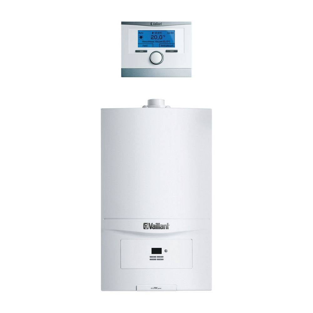 Vaillant ecoTEC pure Paket 1.622 VC 146/7-2, VRC 700, Gas-Wandheizgerät Brennwert, Nennleistung Heizen 6,9-14,8kW bei-0