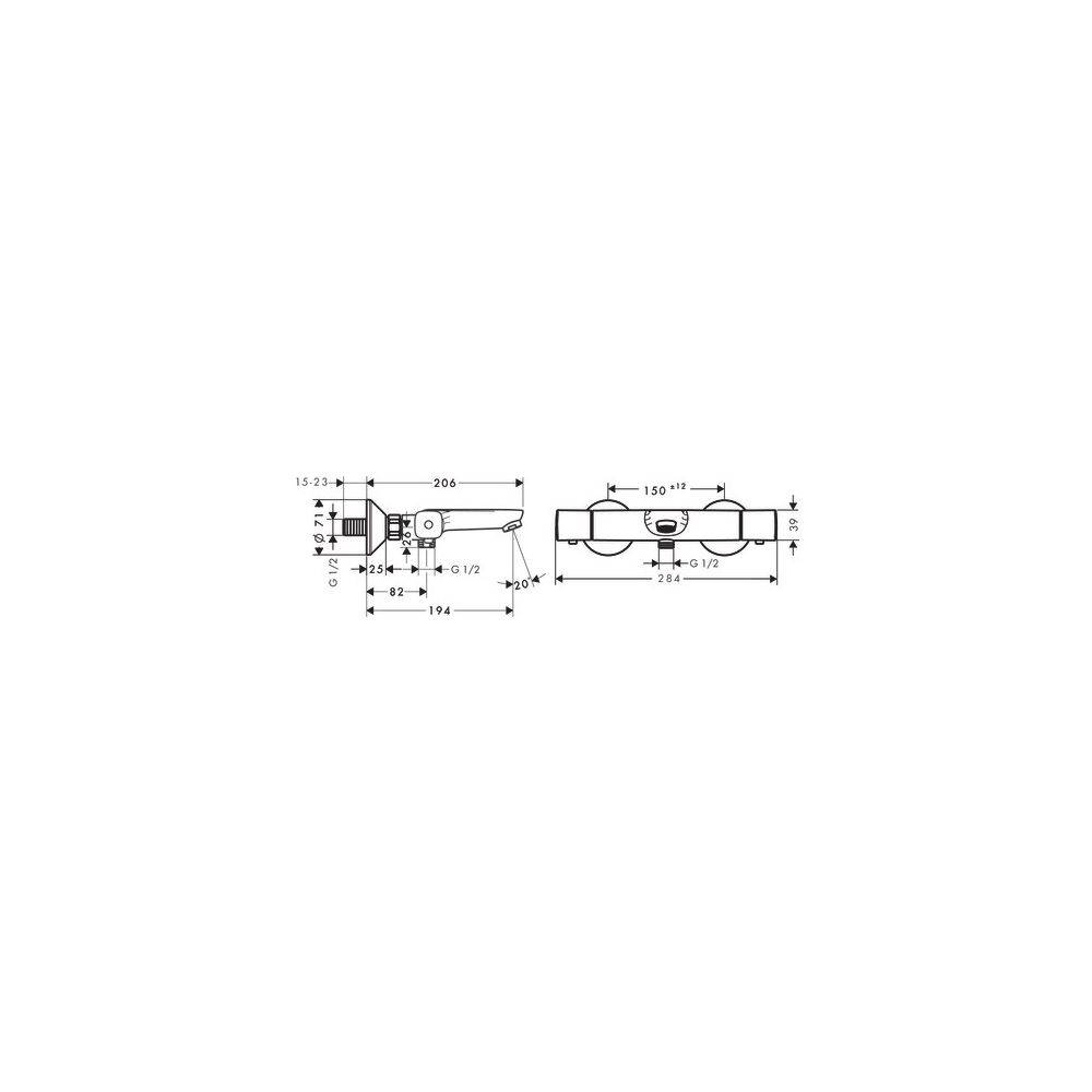 Hansgrohe Ecostat universal Wannenthermostat Aufputz DN 15, Chrom-2