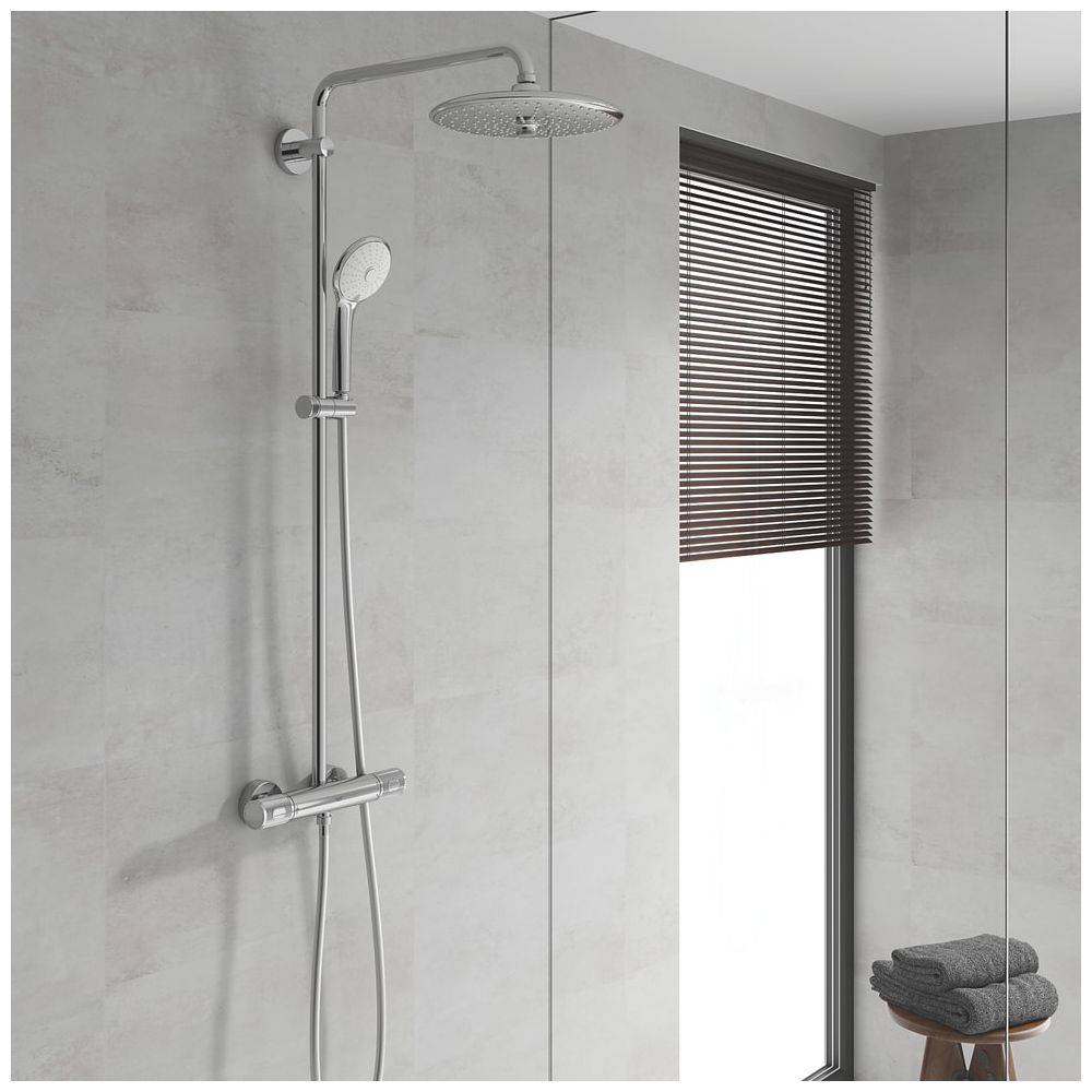 Grohe Euphoria 260 Duschsystem mit Aufputz-Thermostatbatterie, Aquadimmer, Wandmontage, Brausearm 450mm, CoolTouch,-2