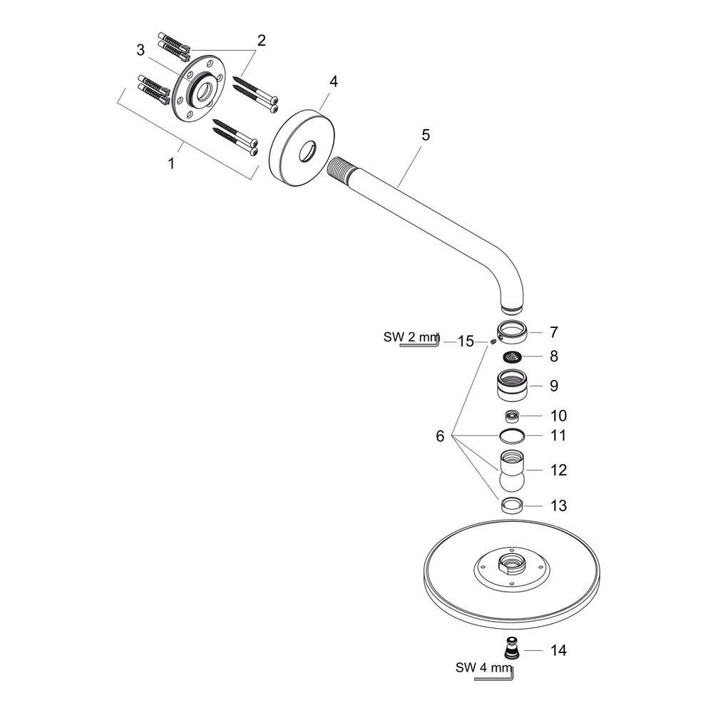 Hansgrohe Raindance S Kopfbrause 300mm, 9l/min, 1jet EcoSmart, Brausearm 39cm, Chrom-1