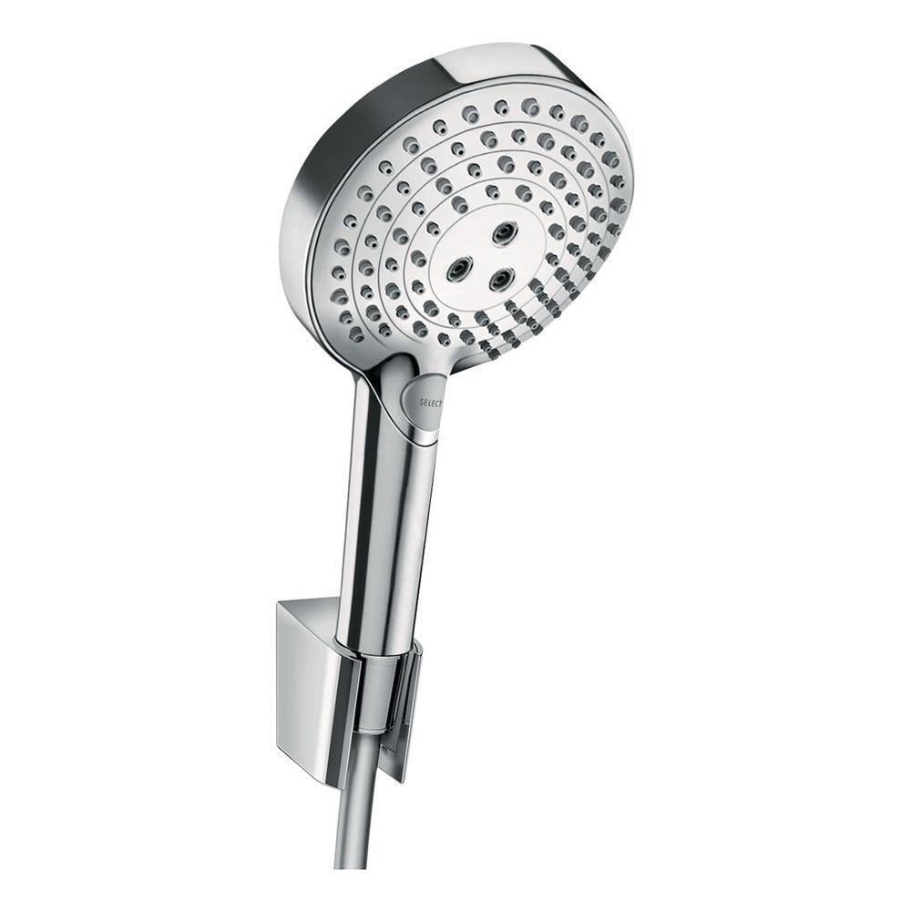 hansgrohe Raindance Select S Brausehalterset 120mm 11l/min 3jet PowderRain mit Brauseschlauch 1,25m, Chrom-0