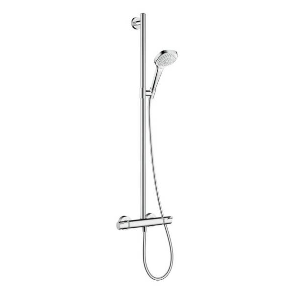 hansgrohe Croma Select E SemiPipe 110mm Multi mit Thermostat, Weiß/Chrom