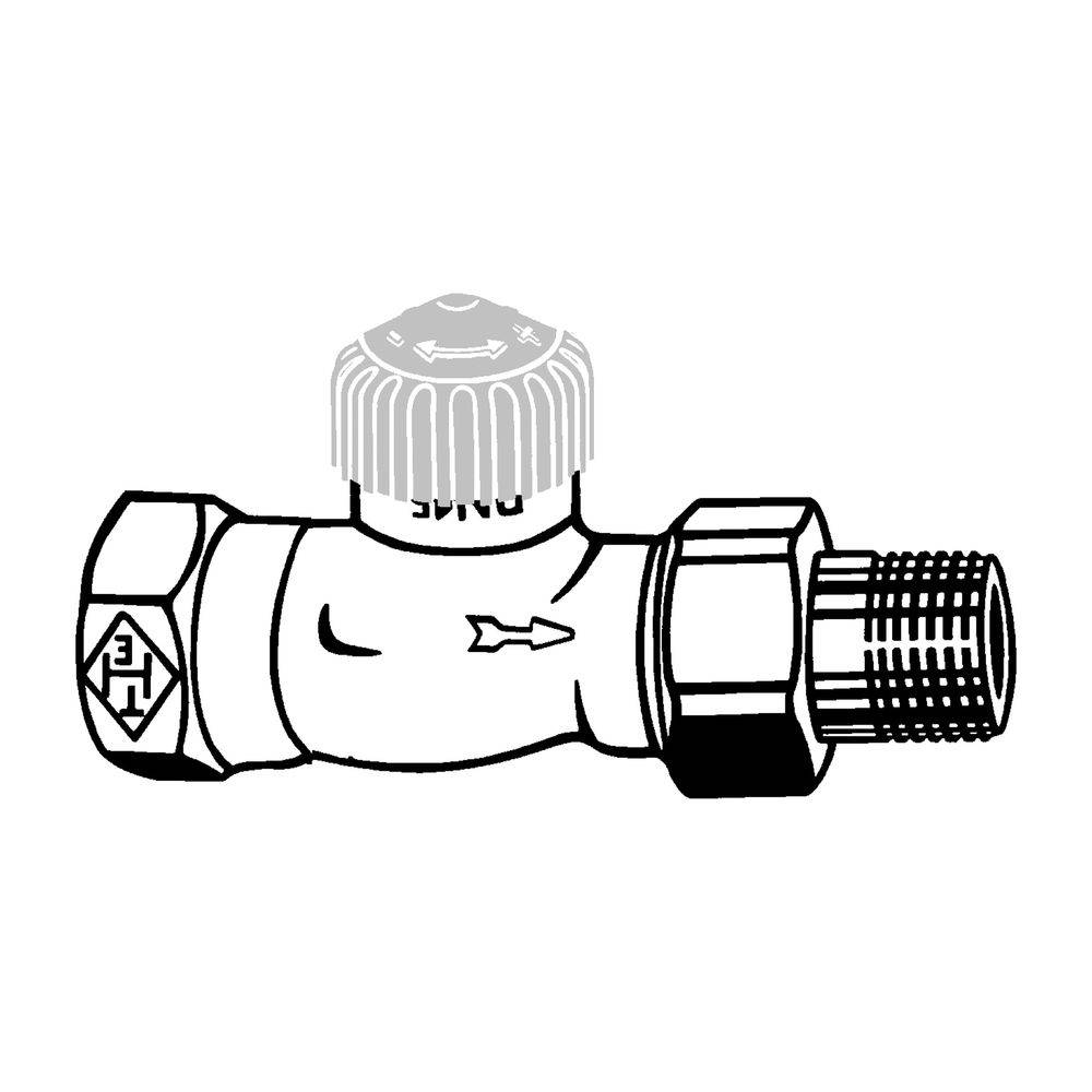 IMI Heimeier Thermostat-Ventilunterteil mit geringem Widerstand, Durchgangsform DN 10-2