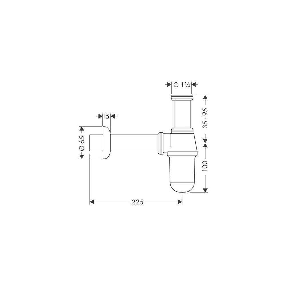 Hansgrohe Tassensiphon Standardmodell, DN 32, Chrom-1
