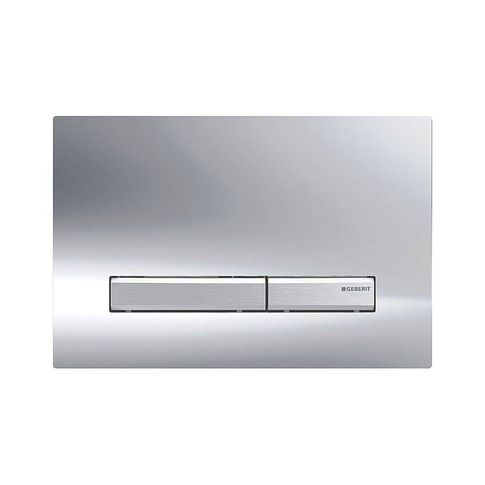 Geberit Drückerplatte Sigma50, 2-Mengen-Spülung, Square, Hochglanz verchromt, Metallfarbe Easy to Clean-0