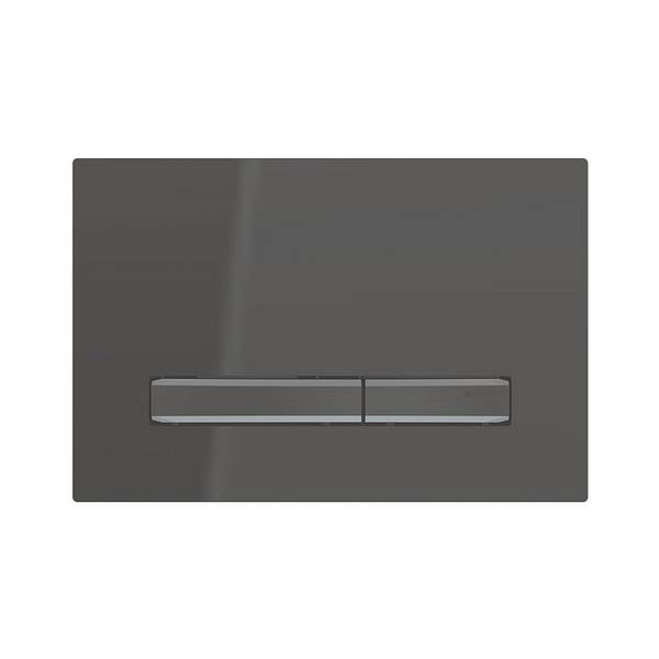Geberit Drückerplatte Sigma50, 2-Mengen-Spülung, Square, Schwarz, Metallfarbe Schwarzchrom, Easy to Clean-beschichtet