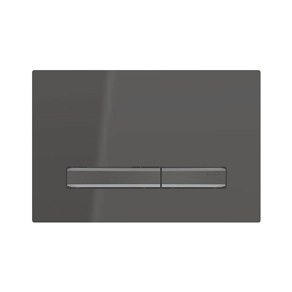 Geberit Drückerplatte Sigma50, 2-Mengen-Spülung, Square, Schwarz, Metallfarbe Schwarzchrom, Easy to Clean-beschichtet-0