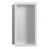 Hansgrohe XtraStoris Individual Wandnische Edelstahl gebürstet mit Designrahmen 300x150x100mm, Mattweiß