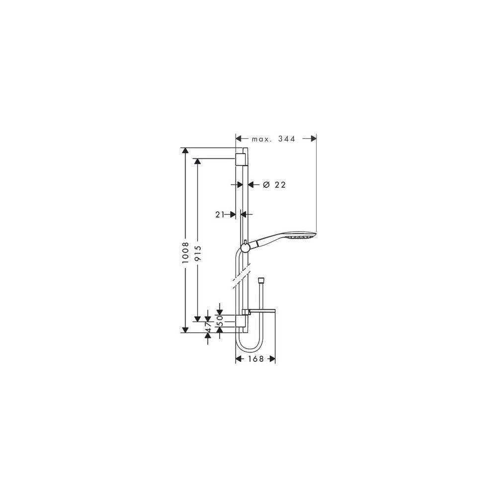 hansgrohe Raindance Select E Brauseset 150mm 3jet Chrom mit Brausestange 900mm 16,4l/min Seifenschale-2