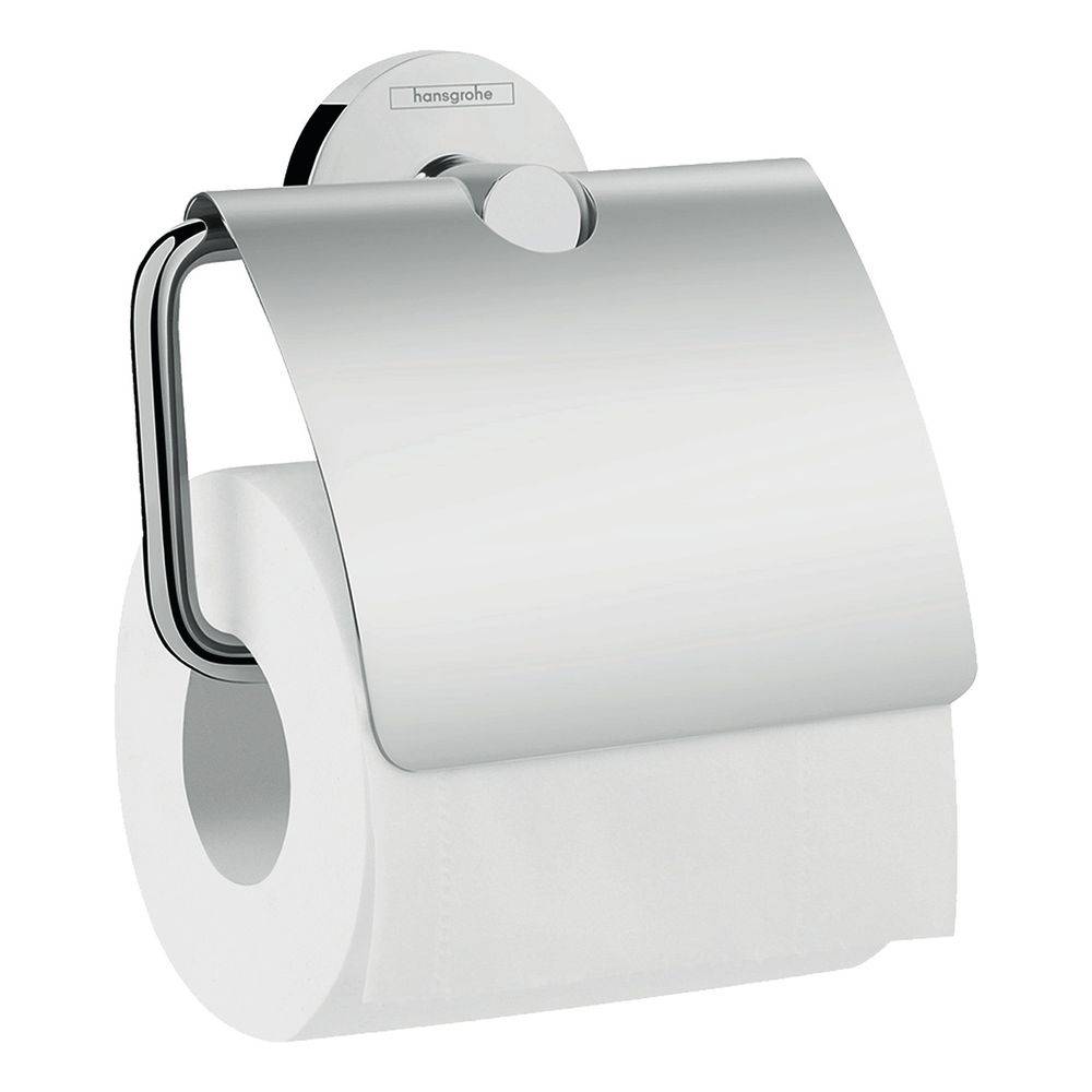 hansgrohe Logis Universal Toilettenpapierhalter mit Deckel, Chrom-0