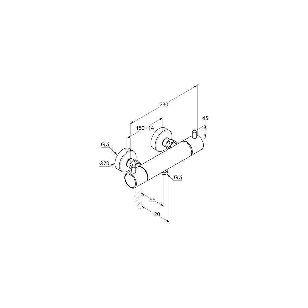KLUDI BOZZ Thermostat Brausearmatur ohne Brausegarnitur chrom-2