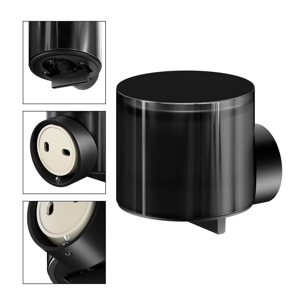 Keuco REVA Lotionspender mit Stülpbecher, Halter und Pumpe, Schwarz matt, 12852379000-2