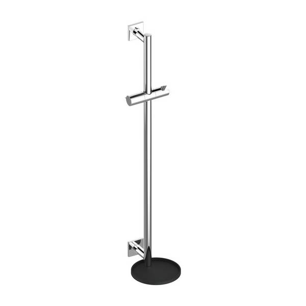 KEUCO Brausestange IXMO 59585, eckig, mit Ablage, verchromt/anthrazit, 855 mm