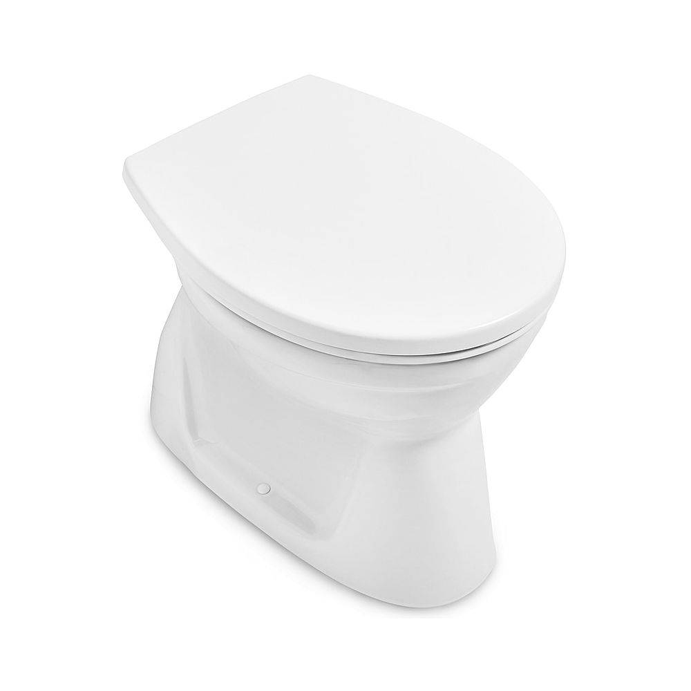 Villeroy & Boch Flachspül-WC spülrandlos O.novo 360x525x395mm Oval bodenstehend Abgang senkrecht Direct-Flush, Weiß-0